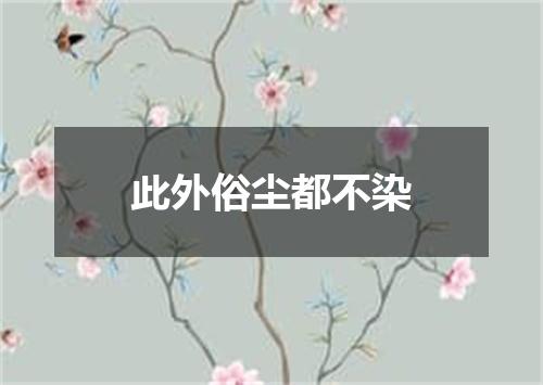 此外俗尘都不染