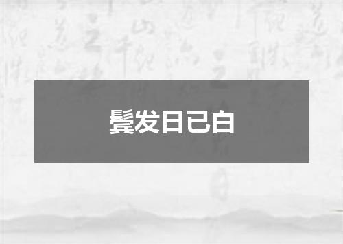 鬓发日已白