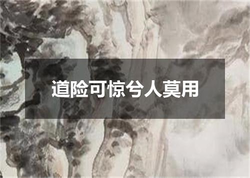 道险可惊兮人莫用