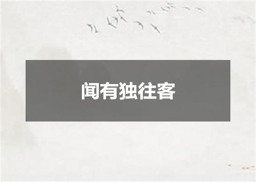 闻有独往客