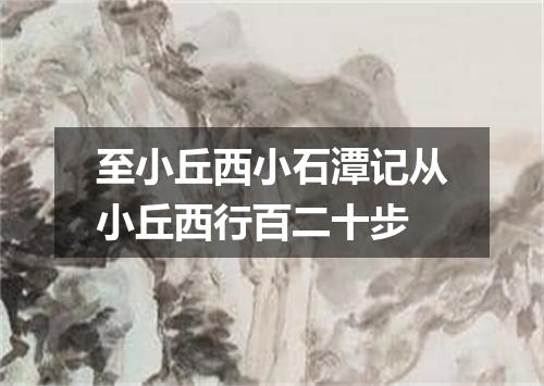 至小丘西小石潭记从小丘西行百二十步