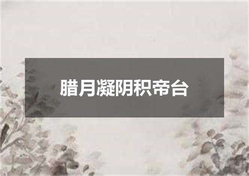 腊月凝阴积帝台