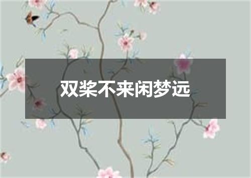 双桨不来闲梦远