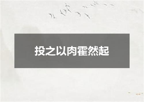 投之以肉霍然起