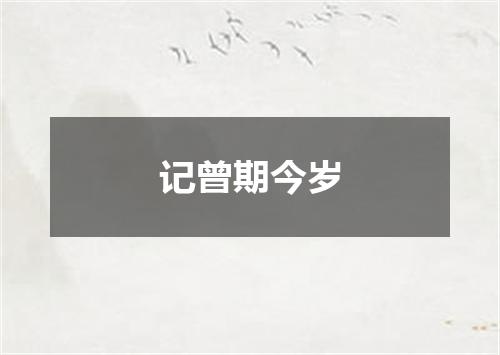 记曾期今岁