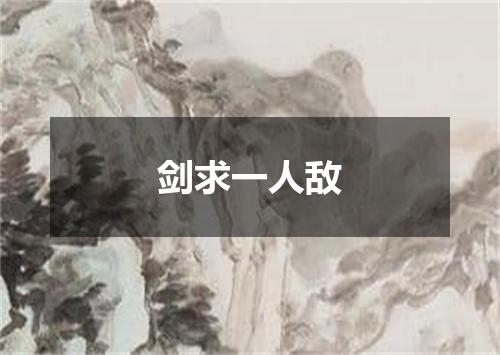 剑求一人敌