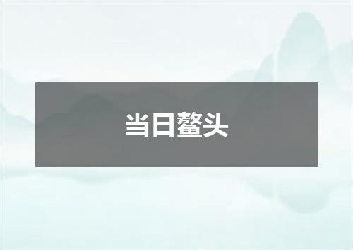 当日鳌头
