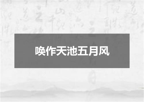 唤作天池五月风