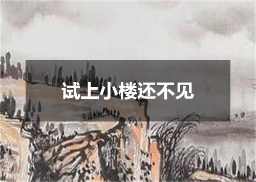 试上小楼还不见