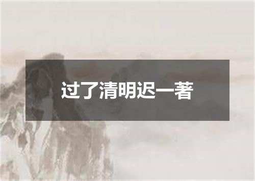 过了清明迟一著