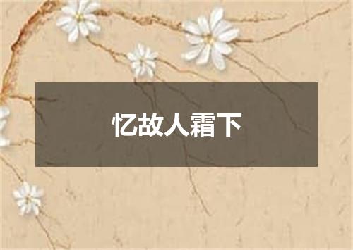 忆故人霜下