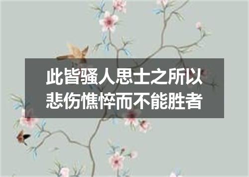 此皆骚人思士之所以悲伤憔悴而不能胜者