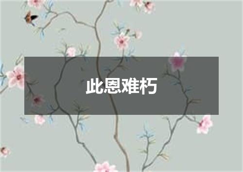 此恩难朽