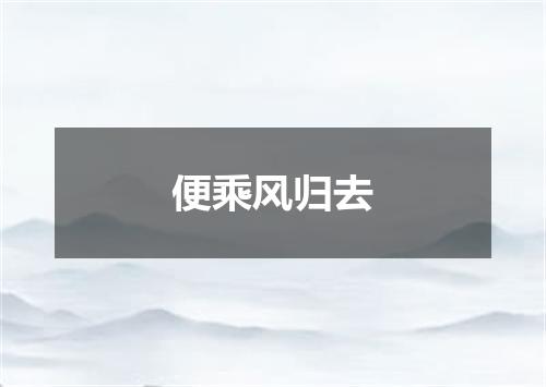 便乘风归去