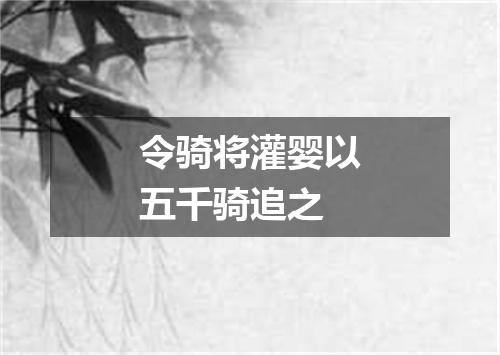 令骑将灌婴以五千骑追之