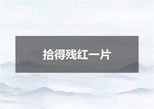 拾得残红一片