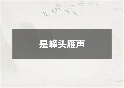 是峰头雁声