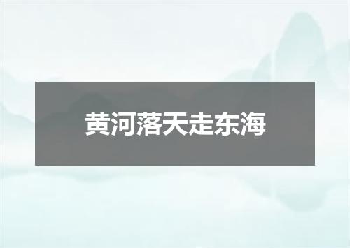 黄河落天走东海
