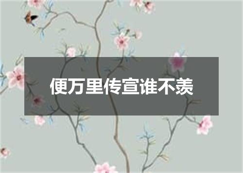 便万里传宣谁不羡