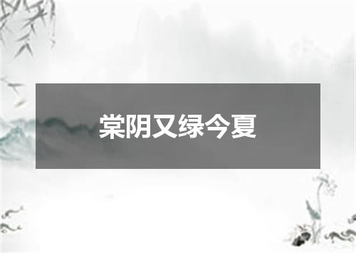 棠阴又绿今夏