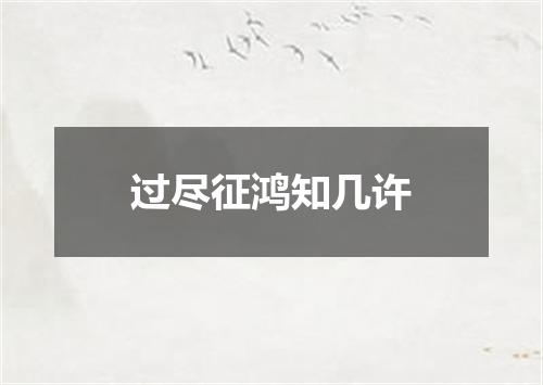 过尽征鸿知几许