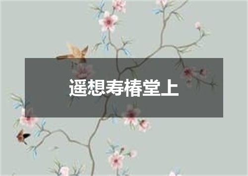 遥想寿椿堂上