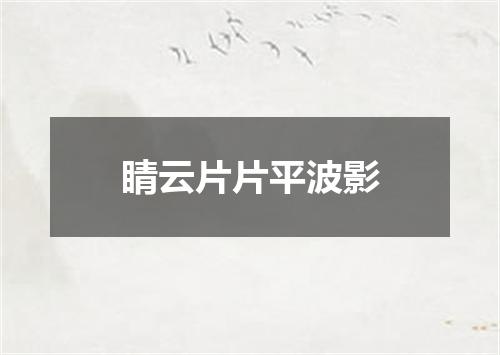 睛云片片平波影