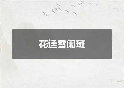 花迳雪阑斑