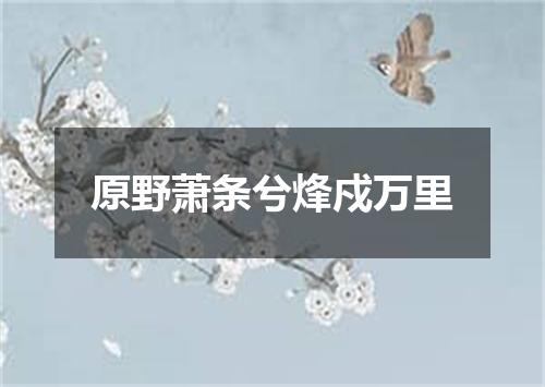原野萧条兮烽戍万里