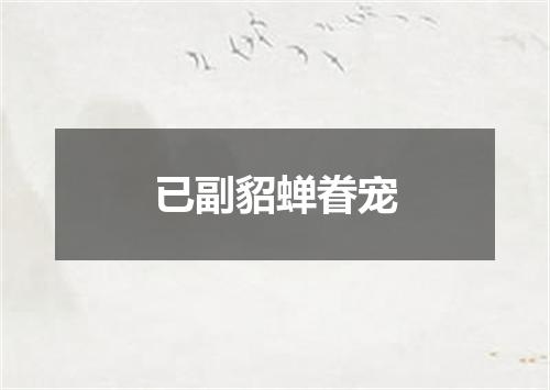 已副貂蝉眷宠