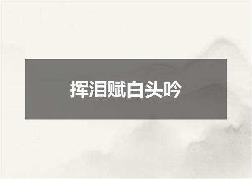 挥泪赋白头吟