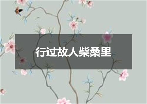行过故人柴桑里