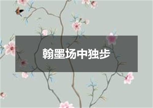 翰墨场中独步