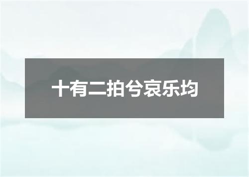 十有二拍兮哀乐均