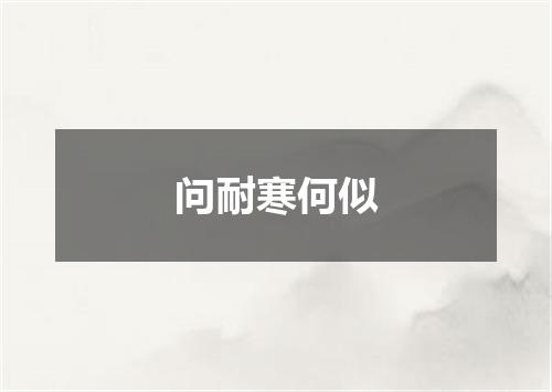 问耐寒何似