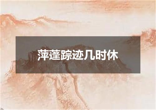 萍蓬踪迹几时休