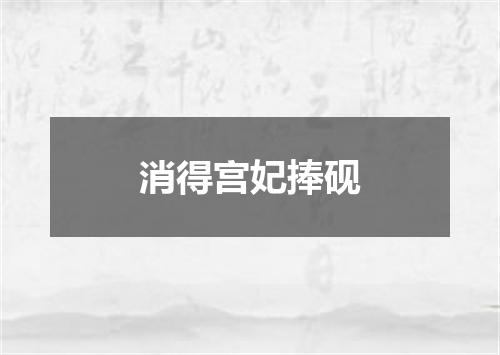消得宫妃捧砚