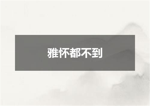 雅怀都不到