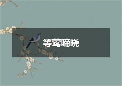 等莺啼晓