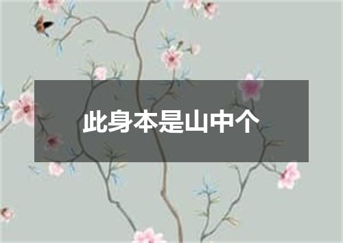 此身本是山中个