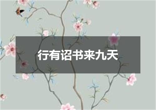 行有诏书来九天