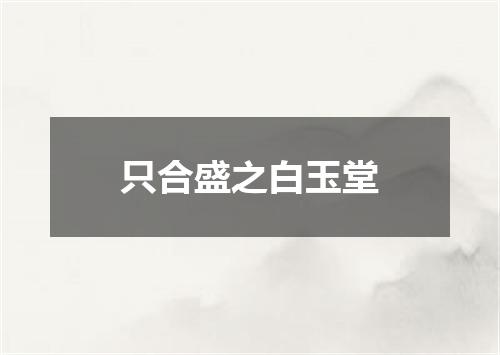 只合盛之白玉堂