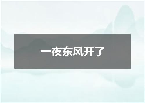 一夜东风开了
