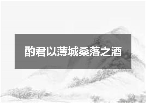 酌君以薄城桑落之酒