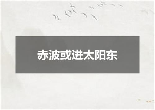 赤波或进太阳东