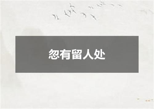忽有留人处