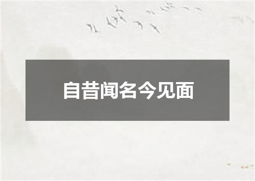 自昔闻名今见面