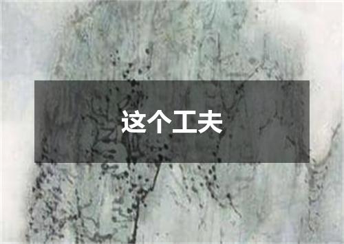 这个工夫