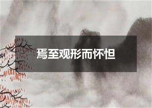焉至观形而怀怛