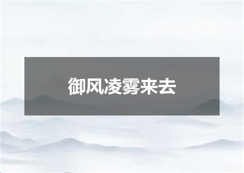 御风凌雾来去